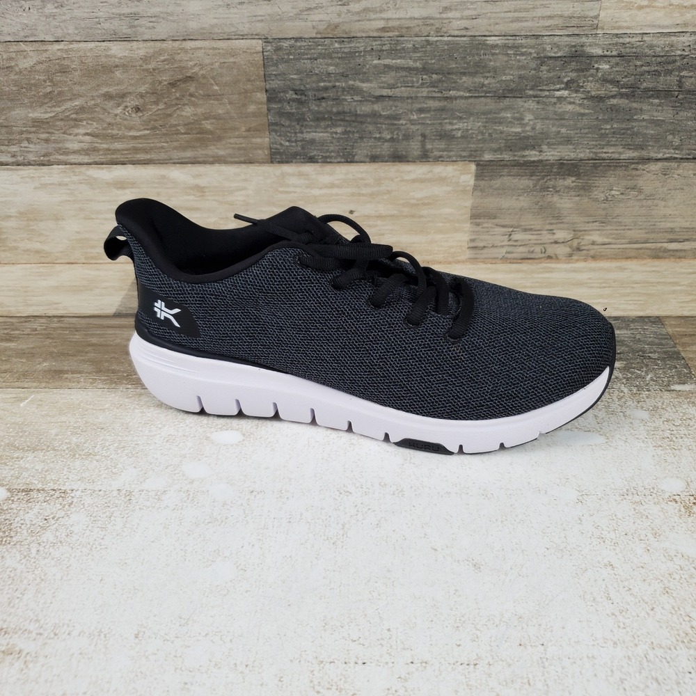 Kuru Flex Via Womens Shoes Sz 9 W Running Jet Black Bright White Lace Up Sneaker